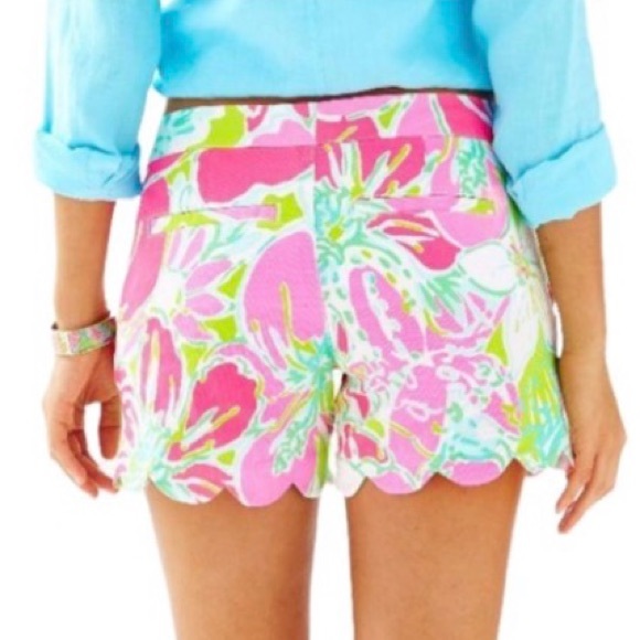 Lilly Pulitzer Buttercup Shorts Flamingo Pink Don’t Give A Cluck Size 2 - Picture 10 of 16